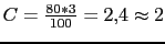 $ C=\frac{80*3}{100} =2.4 \approx 2$